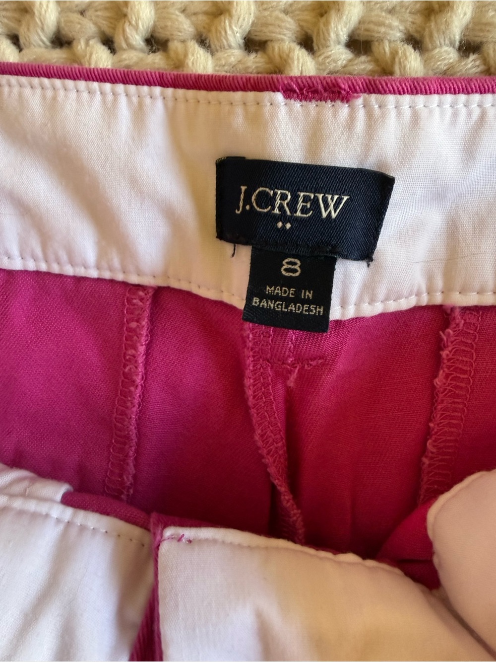 J. Crew Bright Fuchsia Cotton Chino Shorts Size 8 - Picture 2 of 2